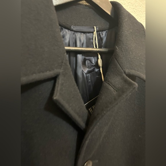 Caruso Black Wool Coat VM5010 - Picture 9 of 16